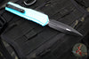 Microtech Cypher II- Double Edge- Turquoise Handle- Black Plain Edge Blade 1242-1 TQ