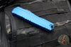 Microtech Cypher II- Double Edge- Blue Handle- Black Part Serrated Edge Blade 1242-2 BL