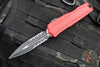 Microtech Cypher II- Double Edge- Red Handle- Black Part Serrated Edge Blade 1242-2 RD