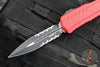 Microtech Cypher II- Double Edge- Red Handle- Black Part Serrated Edge Blade 1242-2 RD
