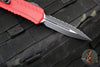 Microtech Cypher II- Double Edge- Red Handle- Black Full Serrated Edge Blade 1242-3 RD