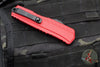 Microtech Cypher II- Double Edge- Red Handle- Black Full Serrated Edge Blade 1242-3 RD