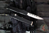Microtech Halo III- Single Edge- Marfione Select- Clip Point- Black Handle- Stonewash Blade 1250-10 MS1