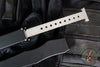 Microtech Halo III- Single Edge- Marfione Select- Clip Point- Black Handle- Stonewash Blade 1250-10 MS1