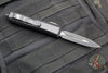 Microtech OTF Knife- Daytona- Tactical- Double Edge- Black With Carbon Fiber Inlay- Black Blade 126-1 TCFIS