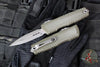 Microtech Luminary OTF Knife- Moss Green Finished Handle- Apocalyptic Finished Plain Edge Blade- Tritium Inlaid Button 1270-10 APMGS