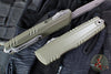 Microtech Luminary OTF Knife- Moss Green Finished Handle- Apocalyptic Finished Plain Edge Blade- Tritium Inlaid Button 1270-10 APMGS