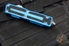 Microtech Scarab II- Single Edge- Blue Handle- Stonewash Plain Edge Blade 1278-10 BL