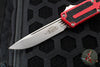 Microtech Scarab II- Single Edge- Red Handle- Stonewash Plain Edge Blade 1278-10 RD