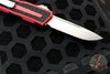 Microtech Scarab II- Single Edge- Red Handle- Stonewash Plain Edge Blade 1278-10 RD