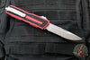 Microtech Scarab II- Single Edge- Red Handle- Apocalyptic Part Serrated Blade 1278-11 APRD