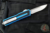 Microtech Scarab II- Single Edge- Blue Handle- Stonewash Part Serrated Edge Blade 1278-11 BL