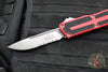 Microtech Scarab II- Single Edge- Red Handle- Stonewash Part Serrated Edge Blade 1278-11 RD