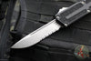 Microtech Scarab II- Single Edge- Black Handle- Stonewash Part Serrated Edge Blade 1278-11