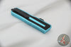 Microtech Scarab II- Single Edge- Turquoise Handle- Black Part Serrated Edge Blade 1278-2 TQ