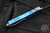 Microtech Scarab II- Double Edge- Blue Handle- Apocalyptic Part Serrated Edge Blade 1280-11 APBL