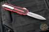 Microtech Scarab II- Double Edge- Red Handle- Apocalyptic Part Serrated Edge Blade 1280-11 APRD