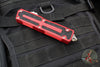 Microtech Scarab II- Double Edge- Red Handle- Apocalyptic Part Serrated Edge Blade 1280-11 APRD