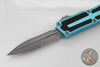 Microtech Scarab II- Double Edge- Turquoise Handle- Apocalyptic Part Serrated Edge Blade 1280-11 APTQ