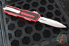 Microtech Scarab II- Double Edge- Red Handle- Stonewash Part Serrated Edge Blade 1280-11 RD