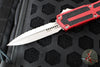 Microtech Scarab II- Double Edge- Red Handle- Stonewash Full Serrated Edge Blade 1280-12 RD