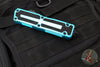 Microtech Scarab II- Gen III- Double Edge- Turquoise Handle- Black Part Serrated Edge Blade 1280-2 TQ