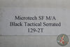 Vintage 2011 Microtech Select Fire- Manual- Tactical- Black Handle- Black Part Serrated Blade 129-2 T