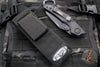Vintage 2011 Microtech Select Fire- Manual- Tactical- Black Handle- Black Part Serrated Blade 129-2 T