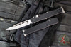 Microtech Halo VII- Clip Point- Marfione Select- Black Handle- Stonewash Blade 1350-10 MS1