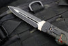 Microtech Cobra Knife- Auto Lever Lock- Tactical- False Double Edge Lightning Strike Carbon Fiber Handle- Black  Plain Edge Blade 136-1T-LS