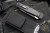Microtech Cobra Knife- Auto Lever Lock- Tactical- False Double Edge Lightning Strike Carbon Fiber Handle- Black  Plain Edge Blade 136-1T-LS