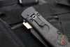 Microtech Cobra Knife- Auto Lever Lock- Tactical- False Double Edge Lightning Strike Carbon Fiber Handle- Black  Plain Edge Blade 136-1T-LS