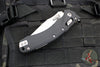 Microtech Knives- Amphibian Ram-Lok Folder- Fluted Black G-10 Handle- Stonewash Plain Edge Blade 137RL-10 FLGTBK