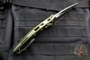 Microtech Knives- Amphibian Ram-Lok Folder- Fluted OD Green Aluminum Handle- Stonewash Plain Edge Blade 137RL-10 FLOD