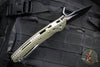 Microtech Knives- Amphibian Ram-Lok Folder- Fluted OD Green G-10 Handle- Black Plain Edge Blade 137RL-1 FLGTOD