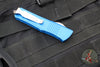 Microtech Troodon OTF Knife- Double Edge- Blue Handle- Stonewash Blade 138-10 BL