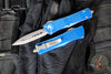 Microtech Troodon OTF Knife- Double Edge- Distressed Blue Handle- Apocalyptic Blade 138-10 DBL