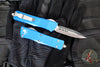 Microtech Troodon OTF knife- Double Edge- Blue With Satin Blade 138-4 BL