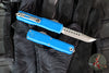 Microtech UTX-70 OTF Knife- Gen IV- Hellhound Edge- Blue Handle- Stonewash Blade 14194-10 BLS