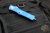 Microtech Combat Troodon OTF Knife- Double Edge- Blue Handle- Part Serrated Stonewash Blade 142-11 BL