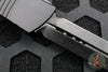 Microtech Combat Troodon OTF Knife- Double Edge- Shadow Edition Black Handle- Black DLC Over Damascus Blade 142-16 DLCTSH