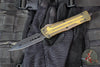 *PREOWNED* Microtech Combat Troodon OTF Knife- Double Edge- Black Handle- Ultem Inlay- Black DLC Blade 142-1 DLCTULS