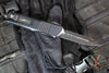Microtech Combat Troodon OTF Knife- Double Edge- Carbon Fiber Top Handle- Black Full Serrated Edge Blade 142-3 CFS SN085