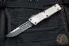 Microtech Combat Troodon OTF Knife- Single Edge- Titanium Gray Handle- Black Part Serrated Blade 143-2 TG