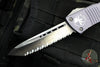 Microtech 2019 Combat Troodon OTF Knife- Tanto Edge- Gray Handle- Satin Full Serrated Blade 144-6 GY