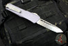 Microtech 2019 Combat Troodon OTF Knife- Tanto Edge- Gray Handle- Satin Full Serrated Blade 144-6 GY