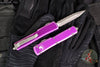 Microtech UTX-70 OTF Knife- Double Edge- Distressed Violet Handle- Double Full Serrated Apocalyptic Blade 147-D12 DVI