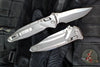 Marfione Select Socom Delta- Ram-Lok- Spear Point- Stonewash Finished Titanium Handle- Stonewash Finished Plain Edge Blade- Blue Titanium Accents 159RL-10 SMS3