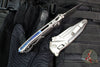 Marfione Select Socom Delta- Ram-Lok- Spear Point- Stonewash Finished Titanium Handle- Stonewash Finished Plain Edge Blade- Blue Titanium Accents 159RL-10 SMS3