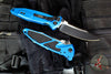 Microtech Socom Elite- Manual Folder- Single Edge- Blue Handle- Two-tone Black Blade 160-1 BL
